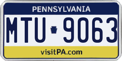PA license plate MTU9063