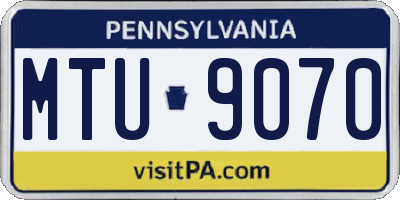PA license plate MTU9070