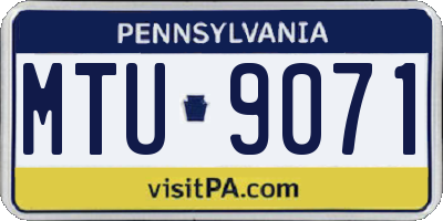 PA license plate MTU9071