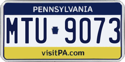 PA license plate MTU9073