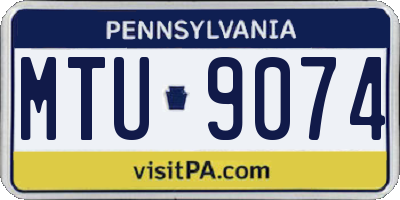 PA license plate MTU9074