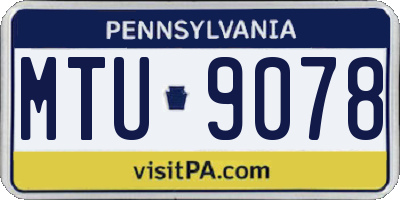 PA license plate MTU9078