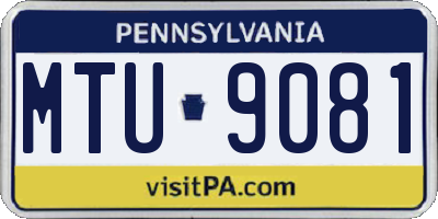 PA license plate MTU9081