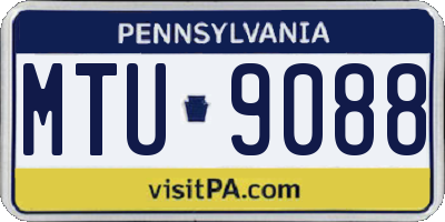 PA license plate MTU9088
