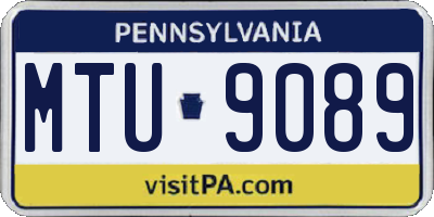 PA license plate MTU9089