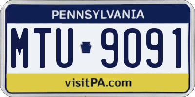 PA license plate MTU9091