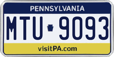 PA license plate MTU9093