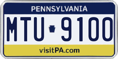PA license plate MTU9100