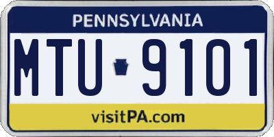 PA license plate MTU9101