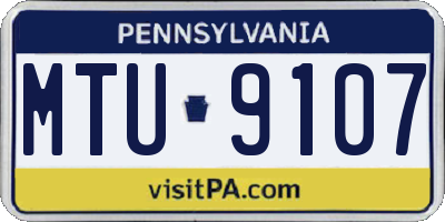 PA license plate MTU9107