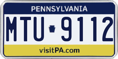 PA license plate MTU9112