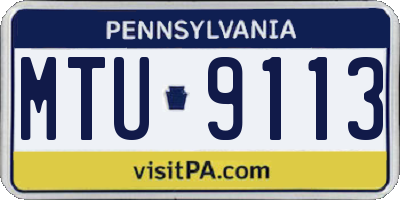 PA license plate MTU9113