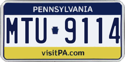 PA license plate MTU9114