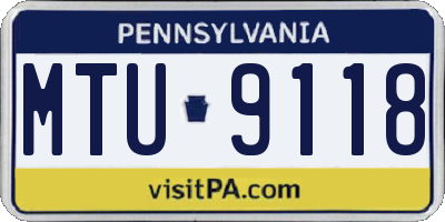 PA license plate MTU9118