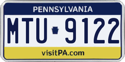 PA license plate MTU9122