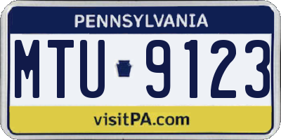 PA license plate MTU9123