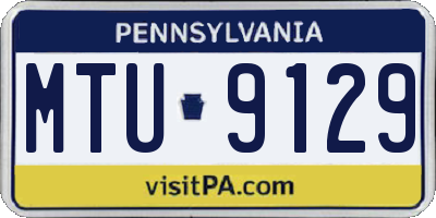 PA license plate MTU9129