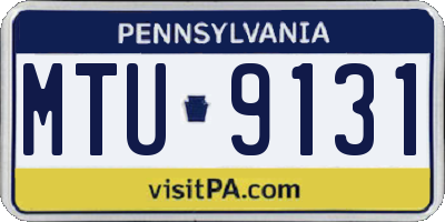 PA license plate MTU9131
