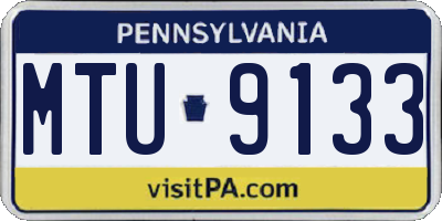 PA license plate MTU9133