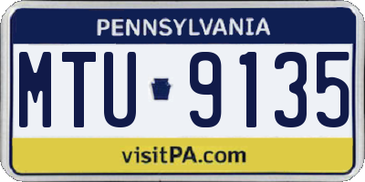 PA license plate MTU9135