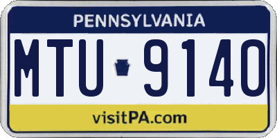 PA license plate MTU9140