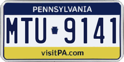 PA license plate MTU9141