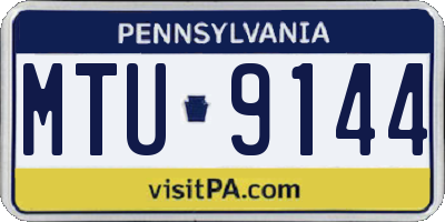 PA license plate MTU9144