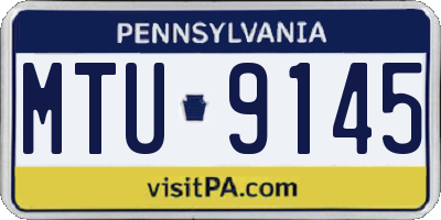 PA license plate MTU9145