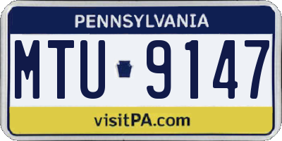 PA license plate MTU9147