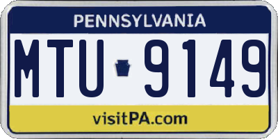 PA license plate MTU9149