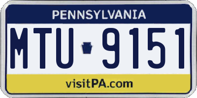 PA license plate MTU9151