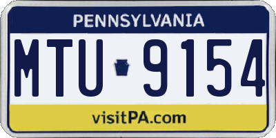 PA license plate MTU9154