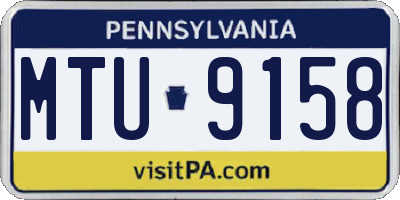 PA license plate MTU9158