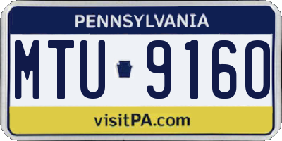 PA license plate MTU9160