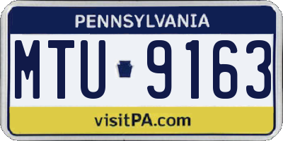 PA license plate MTU9163