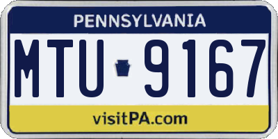 PA license plate MTU9167