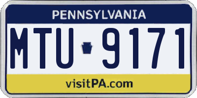 PA license plate MTU9171