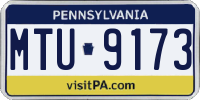 PA license plate MTU9173