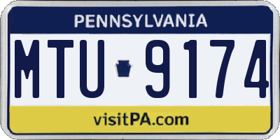 PA license plate MTU9174