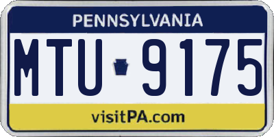 PA license plate MTU9175