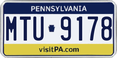 PA license plate MTU9178