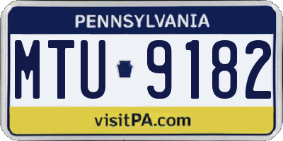 PA license plate MTU9182