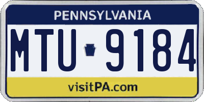 PA license plate MTU9184