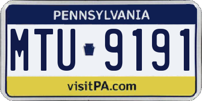PA license plate MTU9191