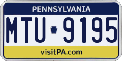PA license plate MTU9195