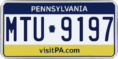 PA license plate MTU9197