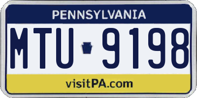 PA license plate MTU9198