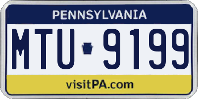PA license plate MTU9199