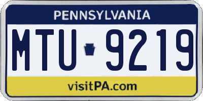 PA license plate MTU9219