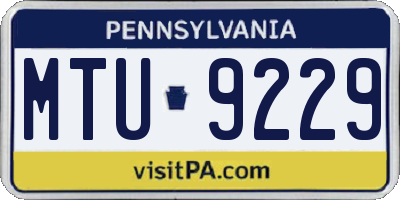 PA license plate MTU9229